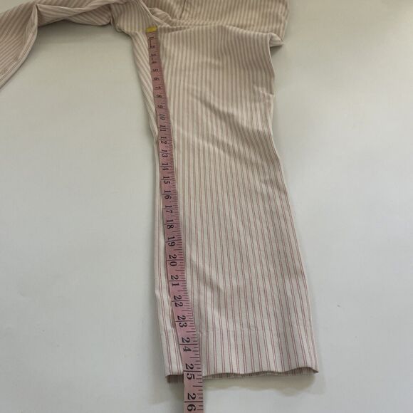 Anthropologie Essential Slim Pants Women's 8 Pink White Striped Workwear - Picture 5 of 11